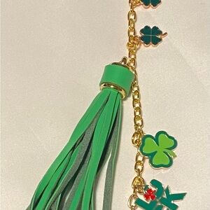 Green Clover Tassel Purse Charm